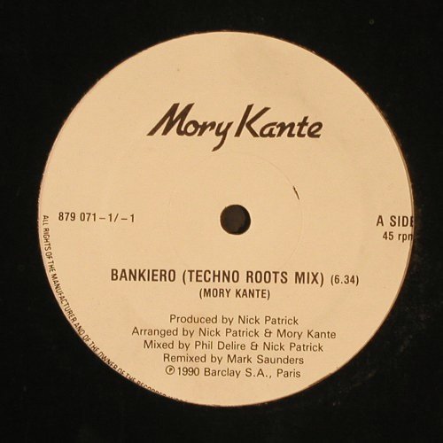 Kante,Mory: Bankiero *3 (Techno Roots Mix), Barclay (879 071), D, 1990 Typ: 12" Best.-Nr.: V5213 Preis: 4,00 Euro