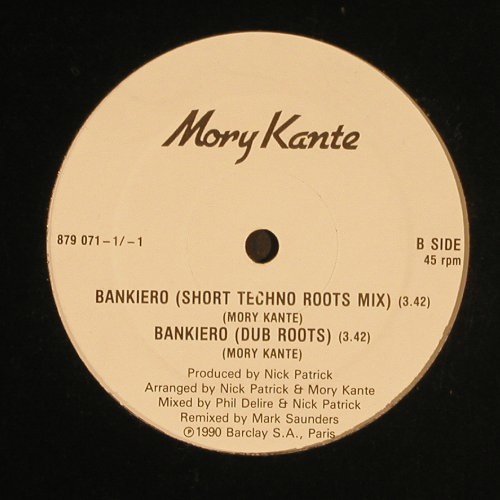 Kante,Mory: Bankiero *3 (Techno Roots Mix), Barclay (879 071), D, 1990 Typ: 12" Best.-Nr.: V5213 Preis: 4,00 Euro