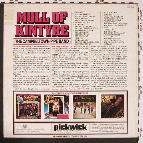 Campbeltown Pipe Band: Mull Of Kintyre, Pickwick (SHM 3039), UK, 1980 Typ: LP Best.-Nr.: V5280 Preis: 7,50 Euro