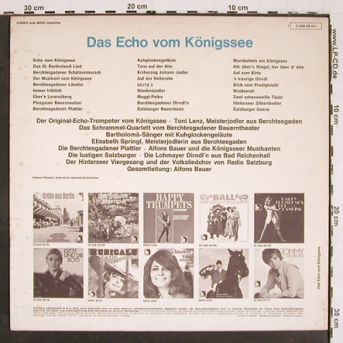 V.A.Das Echo vom Königssee: EchoTrompeter,Toni Lenz.AlfonsBauer, Volksplatte(C 048-28 611), D, m-/vg+,  - LP - V5856 - 5,00 Euro