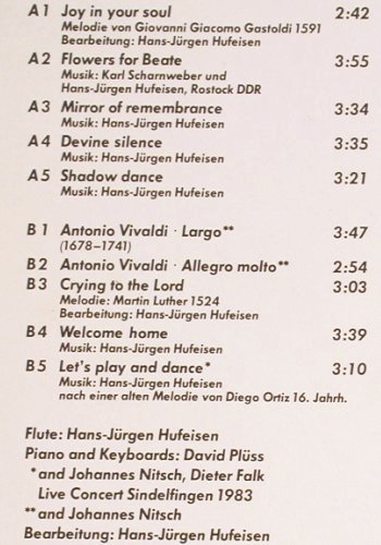 Hufeisen,Hans-Jürgen: Flötentöne, Abakus (90 065), D, 1984 Typ: LP Best.-Nr.: V5964 Preis: 6,00 Euro