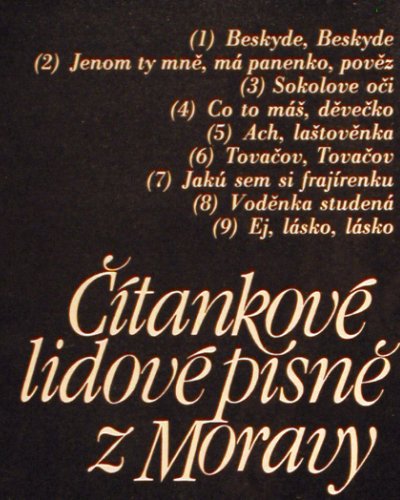 Musica Bohemica - Jaroslav Krcek: Citankove lidove pisne z Moravy, Supraphon (1117 2718 G), CZ, 1980 Typ: LP Best.-Nr.: V5984 Preis: 7,50 Euro