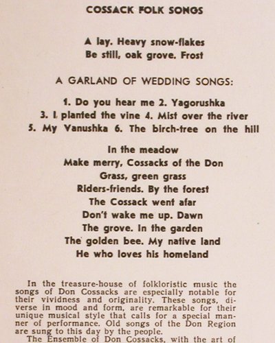 Don Cossacks Song and Dance Ens.: Same, Anatoli Kvasov (1974), Melodia (C20-05083-84), UDSSR, 1985 Typ: LP Best.-Nr.: V6161 Preis: 6,00 Euro