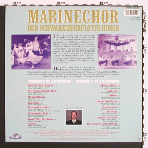 Marinechor der Schwarzmeerflotte: UDSSR, Goldene Klänge aus Ru&szlig;land, Polystar(838 035-1), D, in russ, 1989 - LP - V7135 - 7,50 Euro