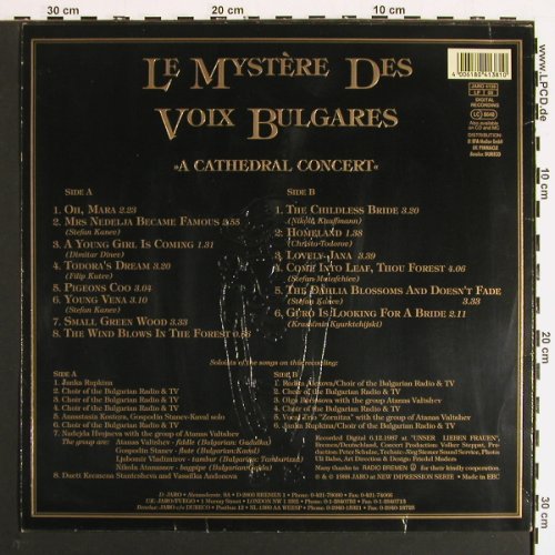 Le Mystere Des Voix Bulgares: A Cathedral Concert, Booklet, Jaro (4138), D, 1988 Typ: LP Best.-Nr.: V7171 Preis: 7,50 Euro.