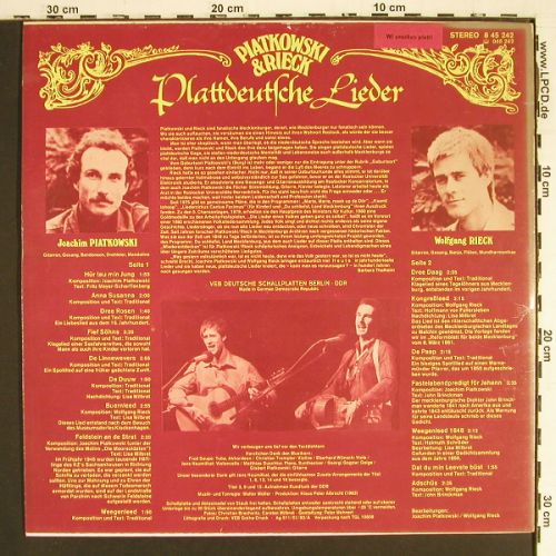 Piatkowski & Rieck: Plattdeutsche Lieder, signiert, Amiga(8 45 242), DDR, 1983 - LP - V7575 - 9,00 Euro