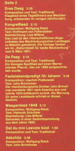 Piatkowski & Rieck: Plattdeutsche Lieder, signiert, Amiga(8 45 242), DDR, 1983 - LP - V7575 - 9,00 Euro