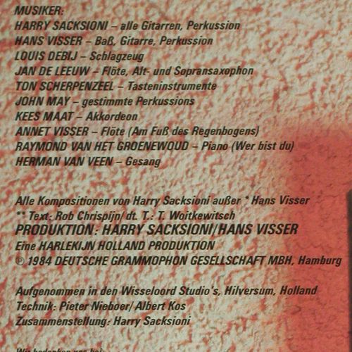 Sacksioni,Harry: Sp&auml;tnachichten, Polydor (817 500-1), D, 1984 Typ: LP Best.-Nr.: V7702 Preis: 6,00 Euro.
