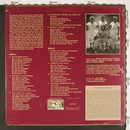 Ngobeni,Obed & the Kurhula Sisters: My Wife Bought A Taxi, FS-New, Shanachie, sealed (64003), US, co, 1987 Typ: LP Best.-Nr.: V7751 Preis: 20,00 Euro.