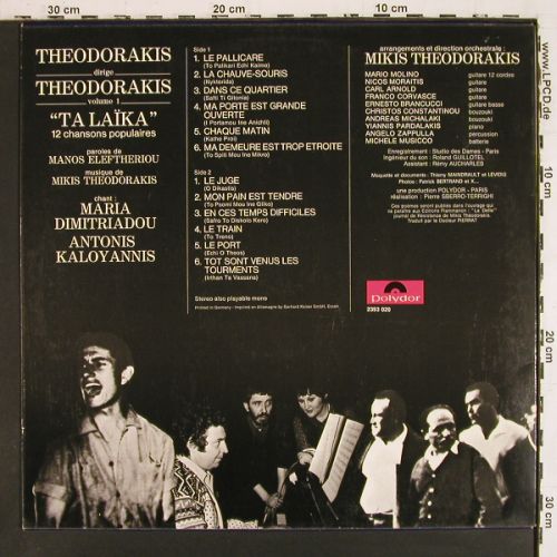 Theodorakis,Mikis: Dirige Theodorakis Vol.1, Polydor (2393 020), D, 1971 Typ: LP Best.-Nr.: V7910 Preis: 9,00 Euro.