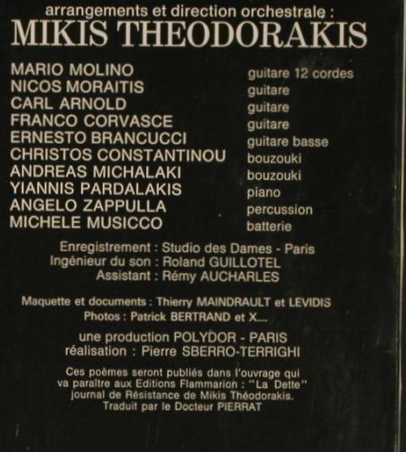 Theodorakis,Mikis: Dirige Theodorakis Vol.1, Polydor (2393 020), D, 1971 Typ: LP Best.-Nr.: V7910 Preis: 9,00 Euro.