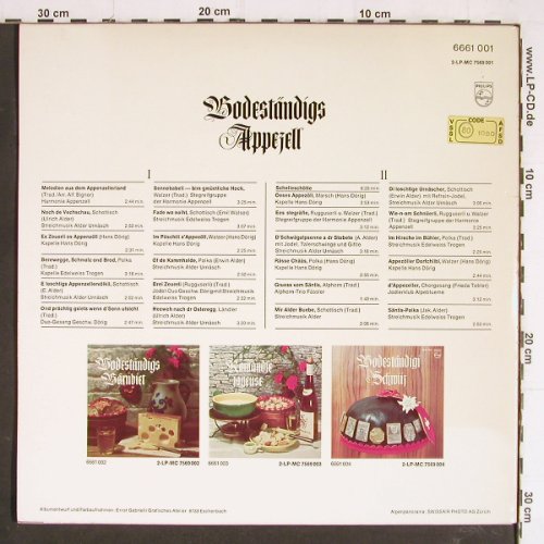 V.A.Bodenst&auml;ndiges Appezell: Harmonie Appenzell... Edelw.Trogen, Philips (6661 001), CH, Foc, 1971 Typ: 2LP Best.-Nr.: V7998 Preis: 9,00 Euro.