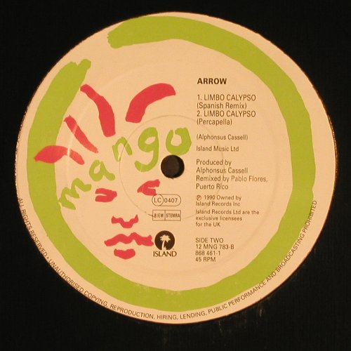 Arrow: Limbo Calypso*4, Mango (868 461-1), UK, 1990 Typ: 12" Best.-Nr.: Y197 Preis: 4,00 Euro.