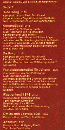 Piatkowski & Rieck: Plattdeutsche Lieder, Amiga(8 45 242), DDR, 1983 - LP - Y5268 - 7,50 Euro