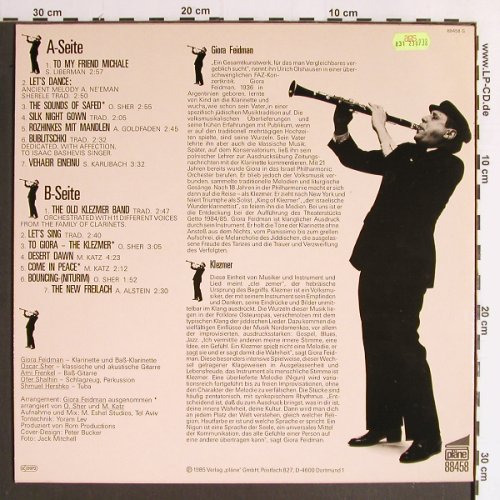 Feidman,Giora: Viva el Klezmer, Pläne (88458), D, 1985 Typ: LP Best.-Nr.: Y6574 Preis: 7,50 Euro