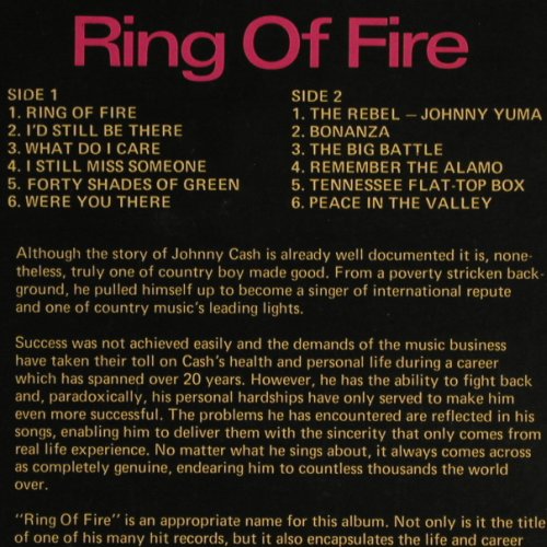 Cash,Johnny: Ring Of Fire (1963), Hallmark (SHM 988), UK, 1969 Typ: LP Best.-Nr.: V4501 Preis: 6,00 Euro