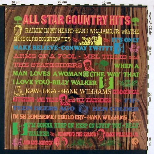 V.A.All Star Country Hits: Hank Williams jr., Conway Twitty..., MGM (SE-4787), US, 1971 Typ: LP Best.-Nr.: V5380 Preis: 6,00 Euro