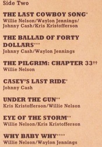 V.A.The Highwaymen Ride Again: I Love Country,Kristoff,Nelson,Cash, CBS (450431 1), NL, 1986 Typ: LP Best.-Nr.: V6000 Preis: 6,00 Euro