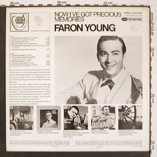 Young,Faron: Now I've got Precious Memories, Mercury (134 576 MFY), NL, m-/vg+, 1969 Typ: LP Best.-Nr.: V6481 Preis: 7,50 Euro.