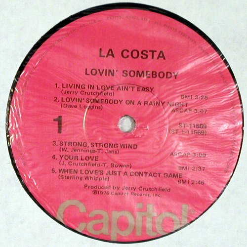 La Costa: Lovin' Somebody, m-/vg+, Capitol(ST-11569), US, 1976 - LP - V6818 - 7,50 Euro