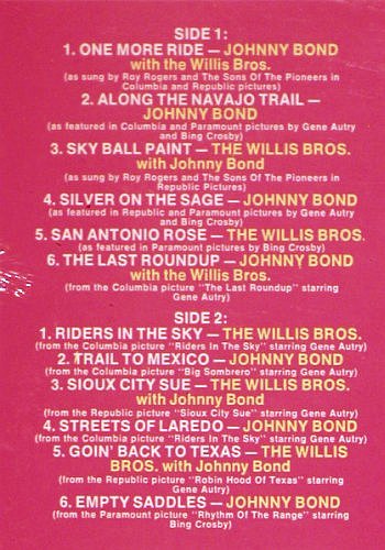 Bond,Johnny & Willis Bros.: The Singing Cowboy, FS-New,sealed, CMH Records(CNH 6212), US, 1977 - LP - V6858 - 9,00 Euro