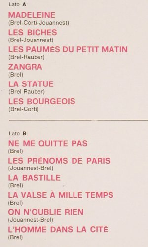 Brel,Jacques: Hitparade International, Foc,Bookl., Armando Curcio (HP-34), I, 1982 Typ: LP Best.-Nr.: V2595 Preis: 7,50 Euro