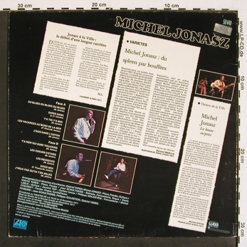 Jonasz,Michel: En Public, au Theatre de la Ville, Atlantic (50 448 Y), D, 1978 Typ: LP Best.-Nr.: V4660 Preis: 6,00 Euro