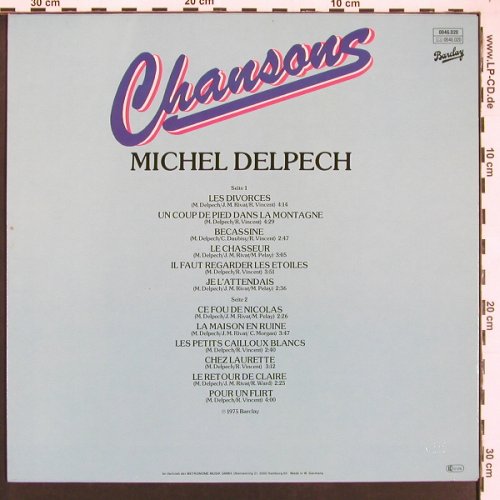 Delpech,Michel: Chansons, Barclay(0046.020), D, 1975 - LP - V6022 - 7,50 Euro