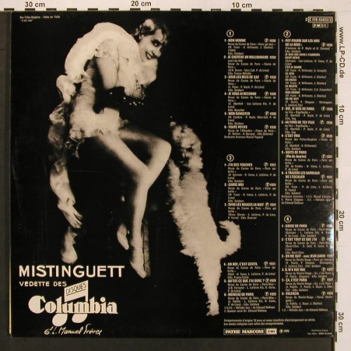 Mistinguett: Same, Foc,Casino de Paris (1925-38), Pathé (C 178-15422/3), F, 1978 Typ: 2LP Best.-Nr.: V6428 Preis: 14,00 Euro.