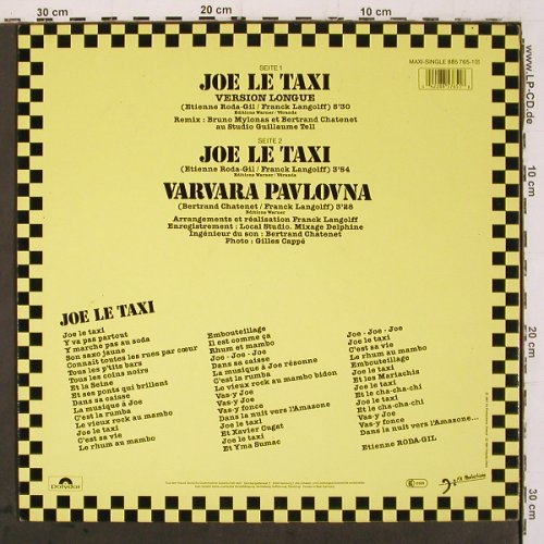 Paradis,Vanessa: Joe Le Taxi*2 (5:30/3:54)+1, Polydor(885 765-1), D, 1987 - 12inch - V6827 - 7,50 Euro