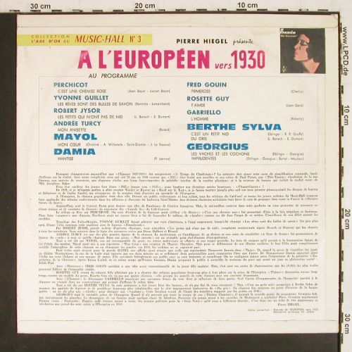 V.A.A L'Europeen vers 1930: avec Georgius,Berthe Sylva, Mayol.., Odeon (OSX 503), F, m &sol;vg+ Typ: LP Best.-Nr.: V7870 Preis: 9,00 Euro.