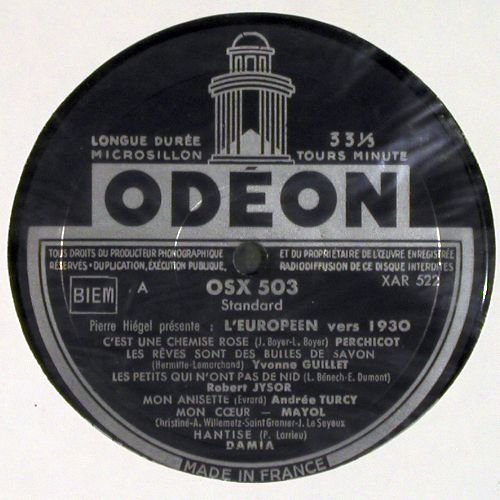 V.A.A L'Europeen vers 1930: avec Georgius,Berthe Sylva, Mayol.., Odeon (OSX 503), F, m &sol;vg+ Typ: LP Best.-Nr.: V7870 Preis: 9,00 Euro.