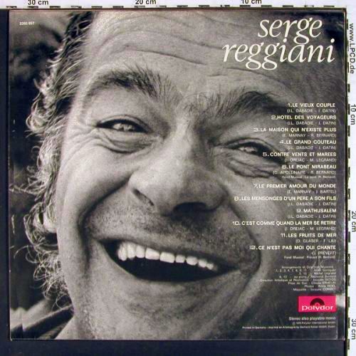 Reggiani,Serge: Same (Le Vieux Couple), Polydor (2393 057), D, 1973 Typ: LP Best.-Nr.: V7871 Preis: 7,50 Euro.