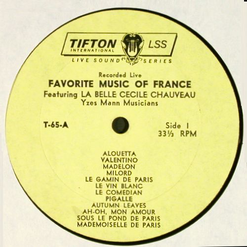 V.A.French Musical Get Together: Rec.Live f. C.Chauveau,Yzes Mann, Tifton LSS (T-65), US,vg+&sol;m- Typ: LP Best.-Nr.: V7872 Preis: 7,50 Euro.