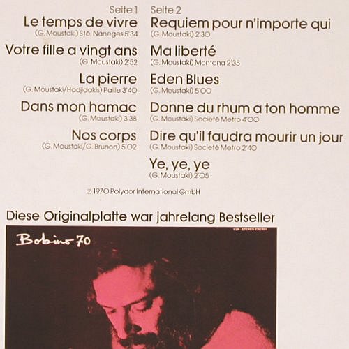 Moustaki,Georges: En Public a Bobino, Polydor(2485 146), D, Ri,  - LP - Y370 - 6,00 Euro