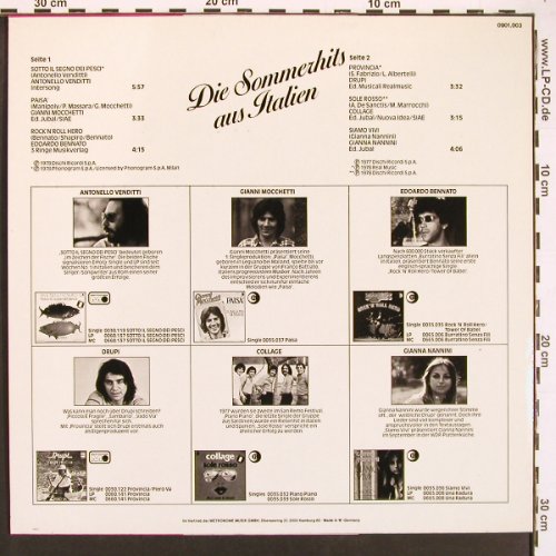 V.A.Die Sommer Hits aus Italien: Antonello Venditti... Gianna Nanini, Dischi (0901.003), D, 6Tr., 1978 Typ: LP Best.-Nr.: V6021 Preis: 5,00 Euro