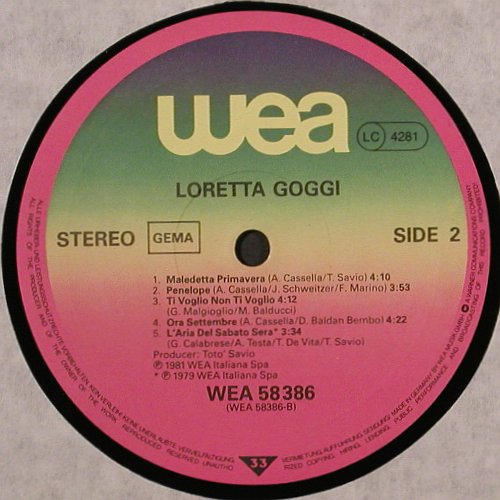 Goggi,Loretta: Same, WEA(WEA 58 386), D, 1981 - LP - V6707 - 7,50 Euro