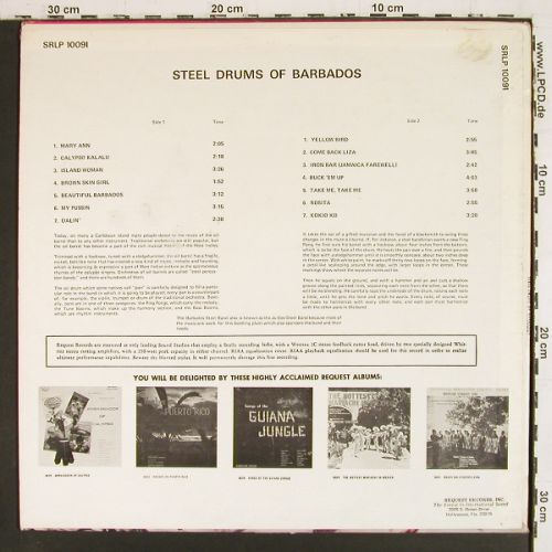 Barbados Steel: Steel Drums of Barbados, vg+/m-, Request Rec.(SRLP 10091), US,  - LP - V7906 - 9,00 Euro