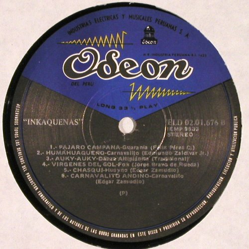 Inkaquenas: Same, Odeon (ELD 02.01.676), Peru, 1978 Typ: LP Best.-Nr.: V2490 Preis: 7,50 Euro