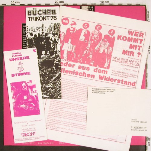 V.A.Wer kommt mit mir ?: Karaxu! (CHILE) mit Patricio Manns, MIR/Trikont (L 43), D, woc, 1975 Typ: LP Best.-Nr.: V3830 Preis: 9,00 Euro