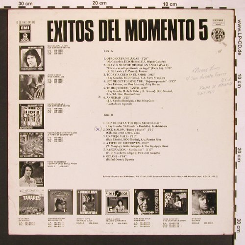 V.A.Exitos Del Momento 5: Miguel Gallardo... Dyango, 12 Tr., Odeon / EMI(062-21331), E, woc, 1977 - LP - V5077 - 5,00 Euro