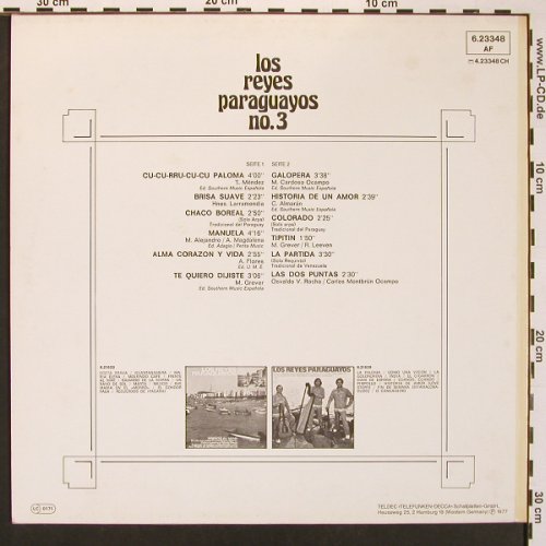 Los Reyes Paraguayos: No.3, Decca (6.23348 AF), D, 1977 Typ: LP Best.-Nr.: V5379 Preis: 7,50 Euro