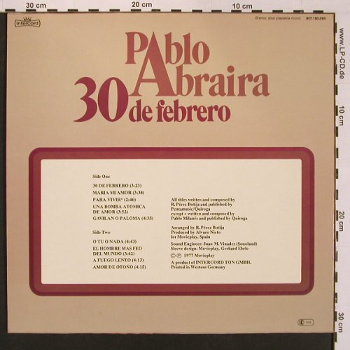Abraira,Pablo: 30 De Febrero, Intercord(INT 160.094), D, 1977 - LP - V5449 - 7,50 Euro
