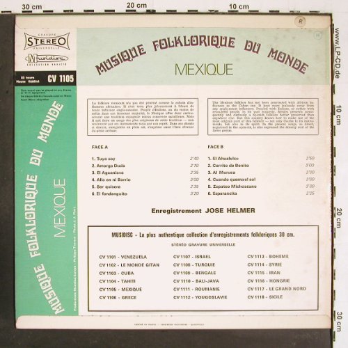 V.A.Musique Folklorique du Monde: Mexique, Jose Helmer, Musidisc (30 CV 1105), F Typ: LP Best.-Nr.: V5610 Preis: 7,50 Euro