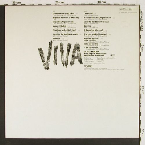Molina,Olivia: Viva, Foc, Crystal (066 CRY 45 889), D, 1979 Typ: LP Best.-Nr.: V7877 Preis: 7,50 Euro.
