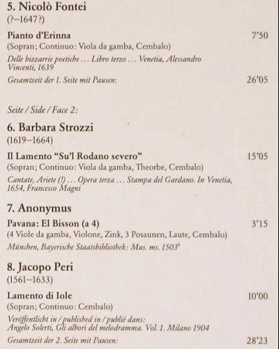 V.A.Battagli E Lamenti: Annibale Padovano... Jacopo Peri, Archiv Produktion (2533 468), D, 1982 Typ: LP Best.-Nr.: K1382 Preis: 12,50 Euro