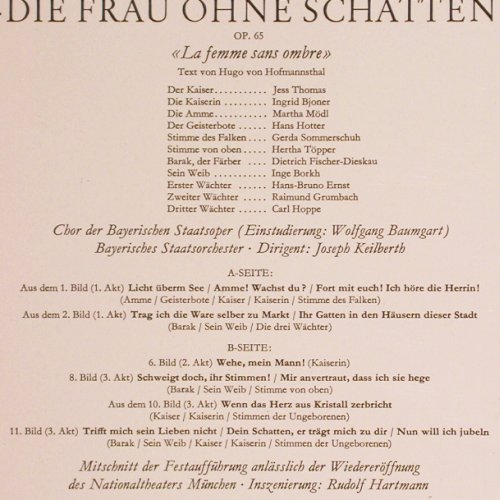 Strauss,Richard: Die Frau ohne Schatten-Szenen, D.Gr. (LPEM 19 422), D, Mono, 1964 Typ: LP Best.-Nr.: K1386 Preis: 9,00 Euro