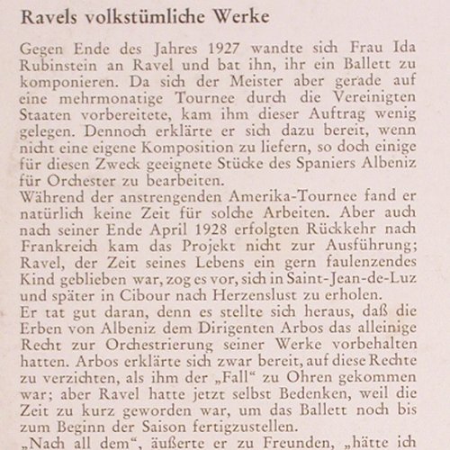 Ravel,Maurice: Bolero / La Valse, Mono, vg+/m-, Philips (S 06 604 R), D, 1958 Typ: 10" Best.-Nr.: K1387 Preis: 5,00 Euro