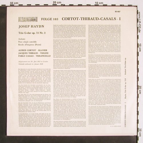 Haydn,Joseph / Schubert: Trio Klavier,Violine & Violoncello, Electrola, Folge 103 (E 80 487), D,vg+/m- Typ: LP Best.-Nr.: K1390 Preis: 9,00 Euro
