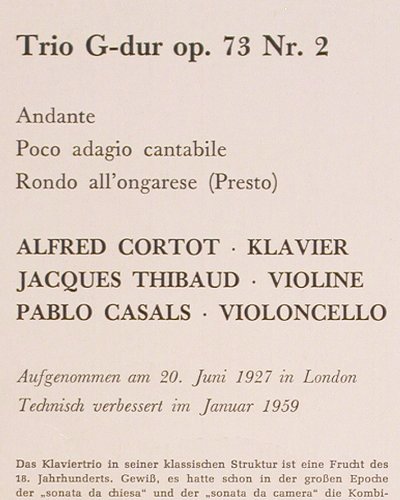 Haydn,Joseph / Schubert: Trio Klavier,Violine & Violoncello, Electrola, Folge 103 (E 80 487), D,vg+/m- Typ: LP Best.-Nr.: K1390 Preis: 9,00 Euro
